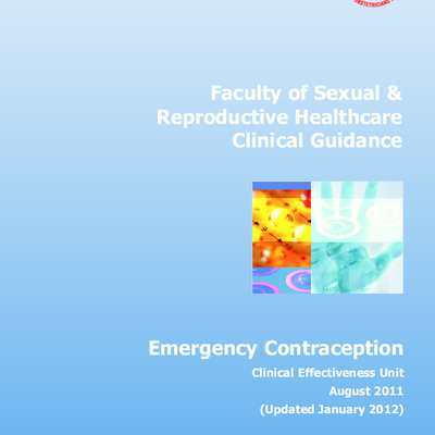 Royal College of Obstetricians & Gynaecologists, Emergency Contraception