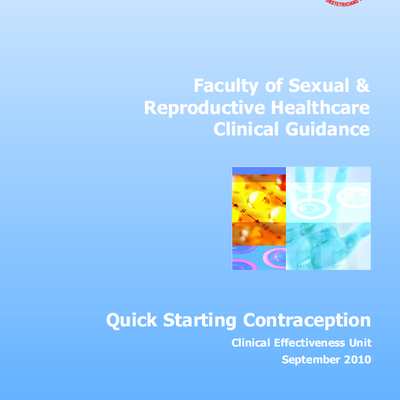 Royal College of Obstetricians & Gynaecologists, Quick Starting Contraception