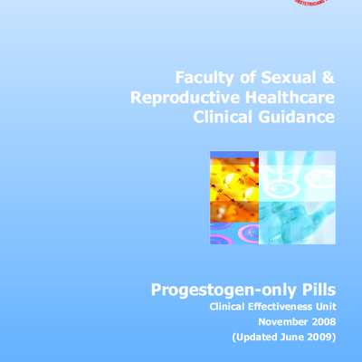 Royal College of Obstetricians & Gynaecologists, Progestogen-only Pills