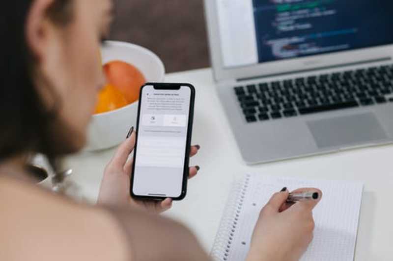 Woman checking phone