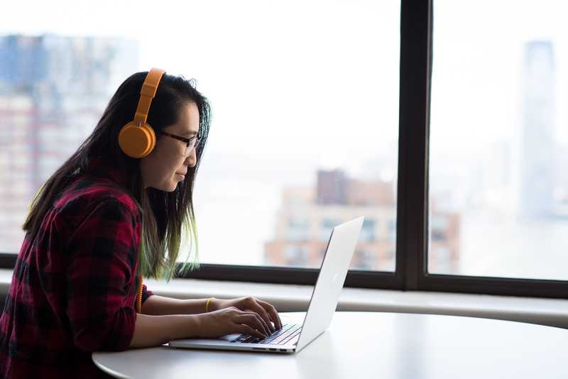 Woman with headphones