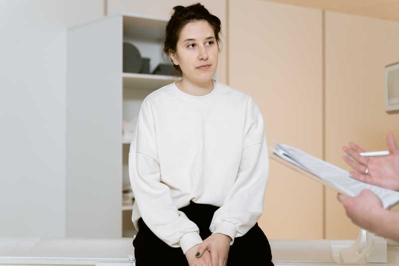 Woman in clinic