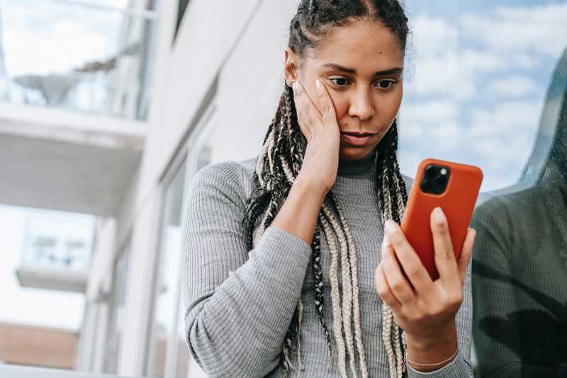 Woman looking at phone