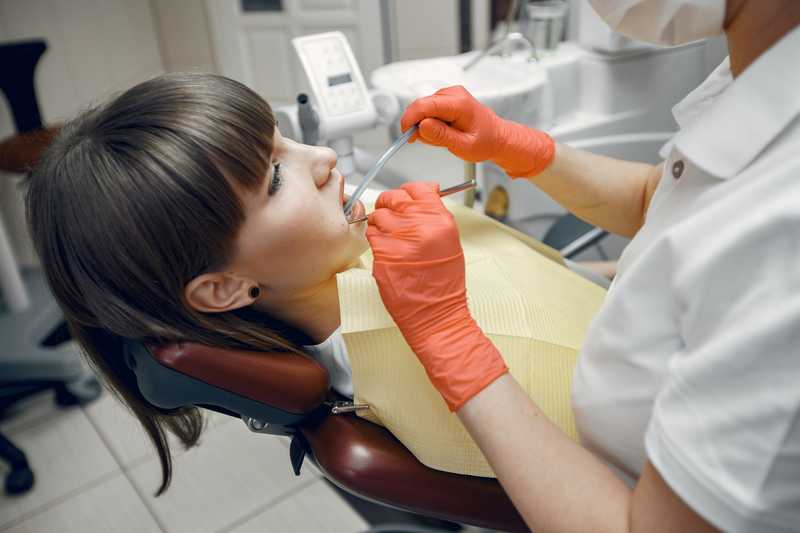 Woman at dentist